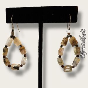Hand Crafted Stone Dangle Earrings